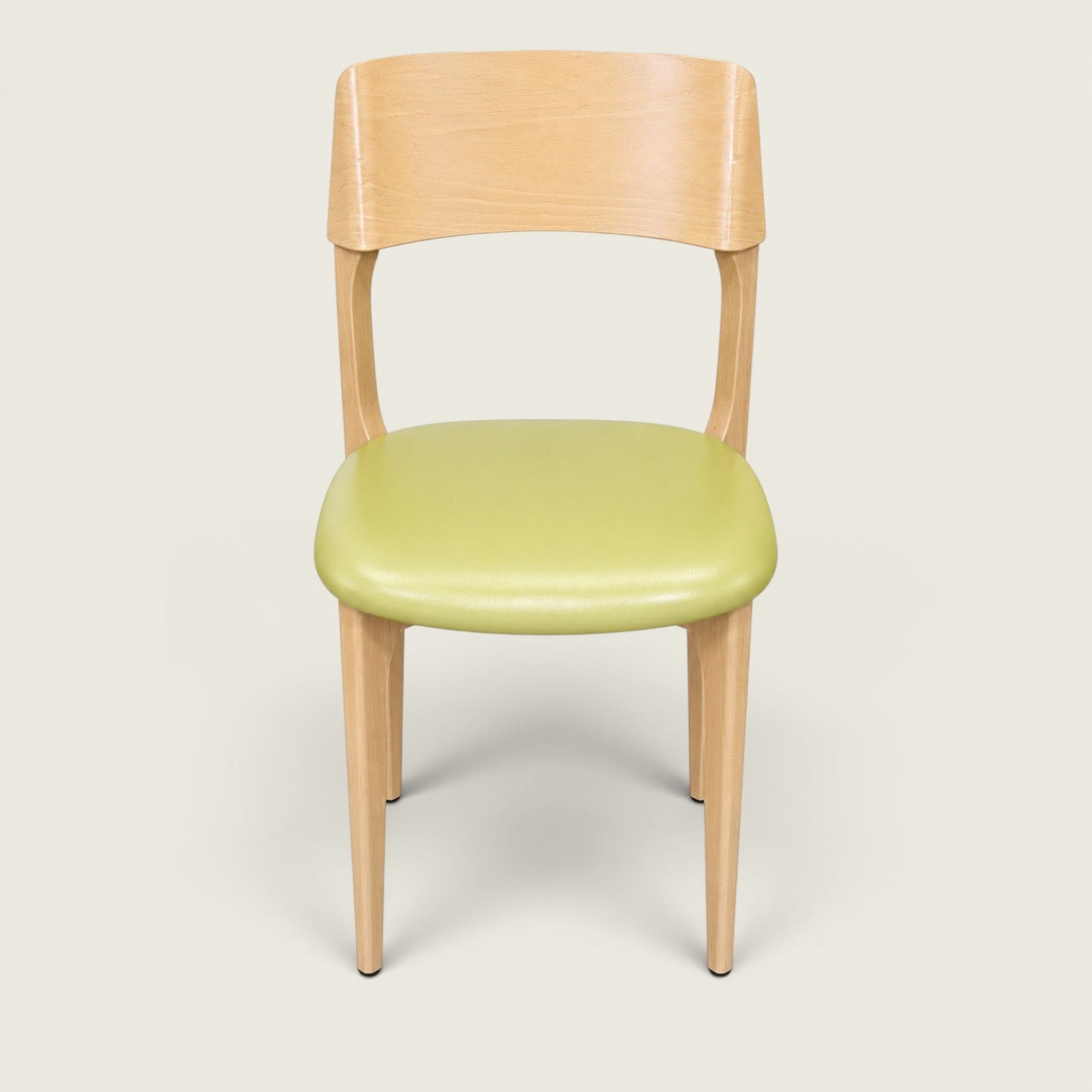 Allermuir: Timber Side Chair in Green Vinyl - Refurbished