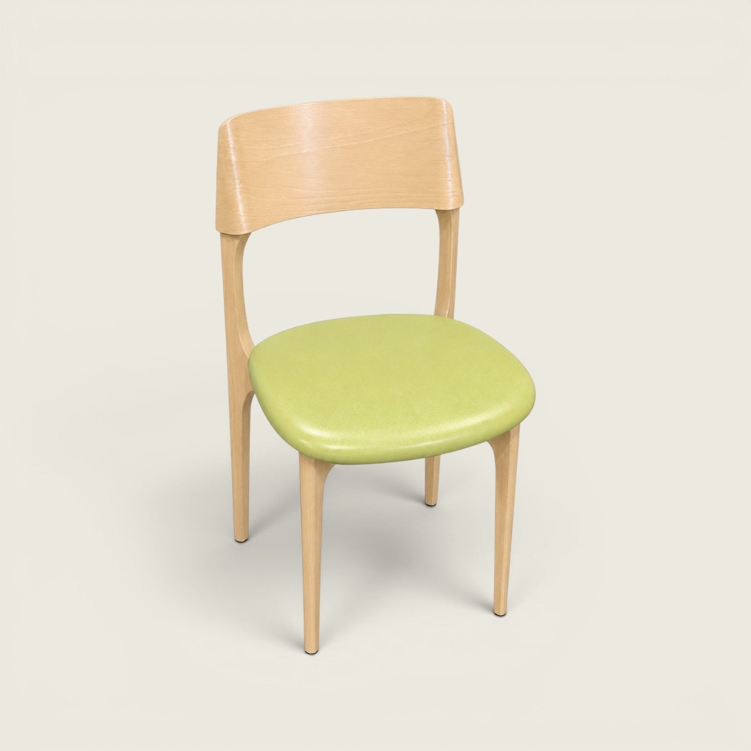 Allermuir: Timber Side Chair in Green Vinyl - Refurbished