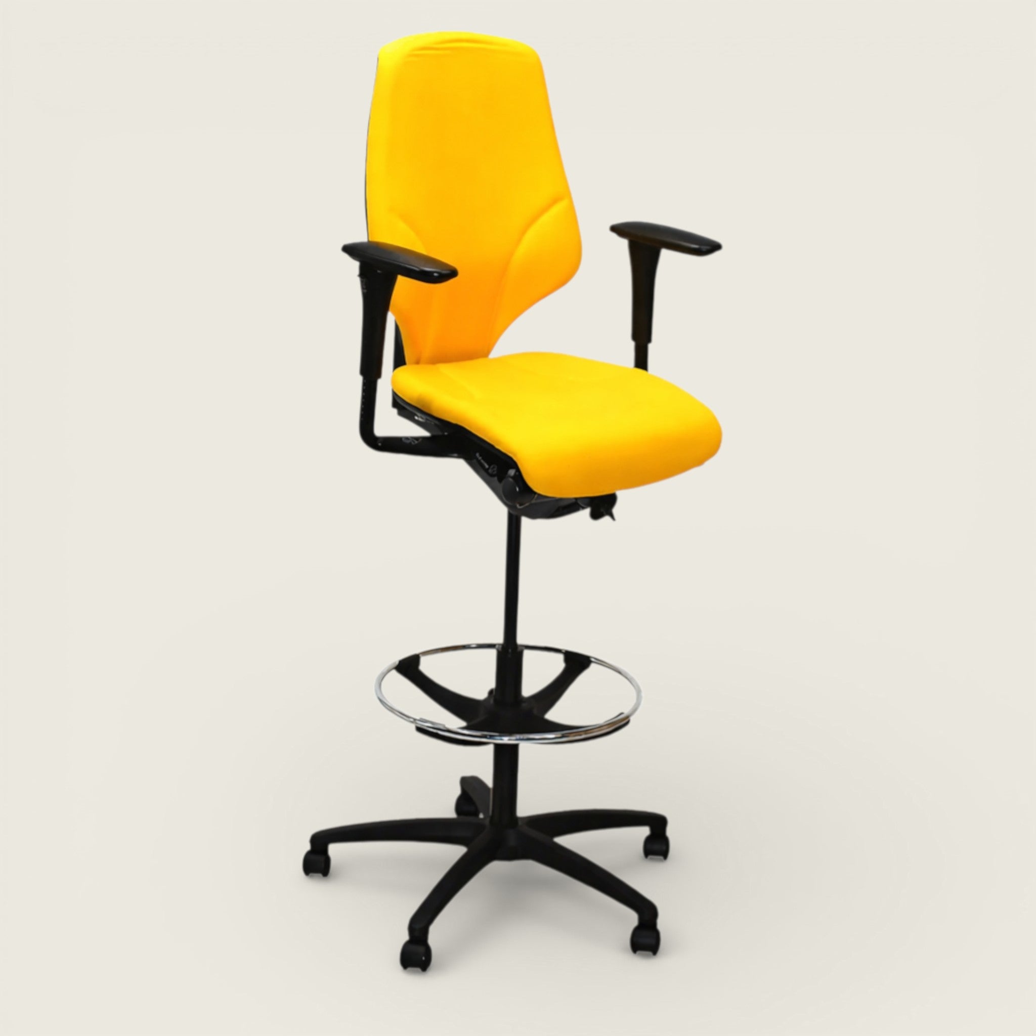 Giroflex: G64 Draughtsman Chair in Yellow Fabric - Refurbished