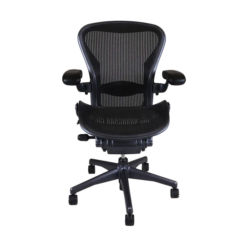 Herman Miller: Aeron - size B - Height Adjustable Arm Back Tilt Only (Graphite) - Refurbished
