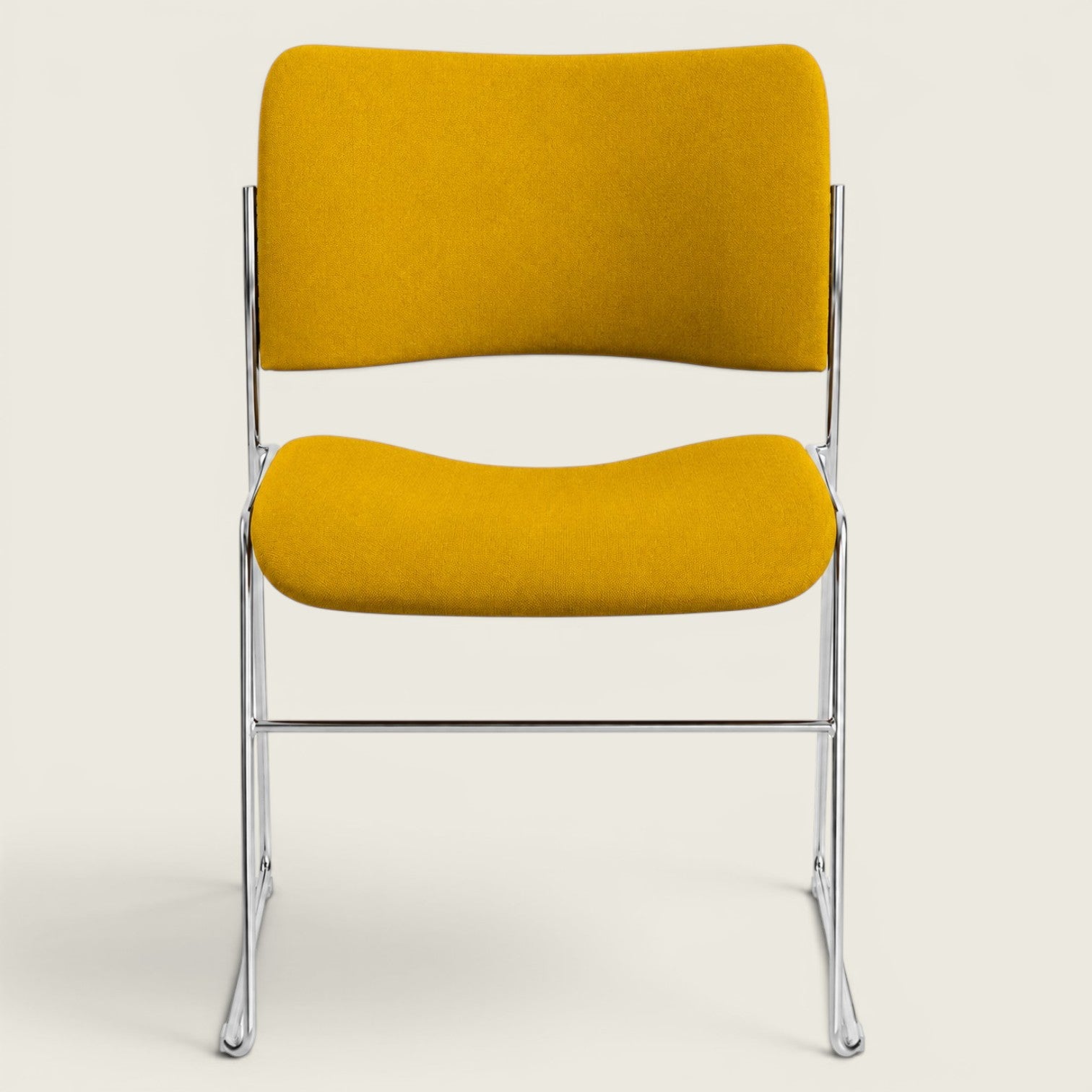 Howe: 40/4 Stacking Chair in Yellow Fabric - Refurbished