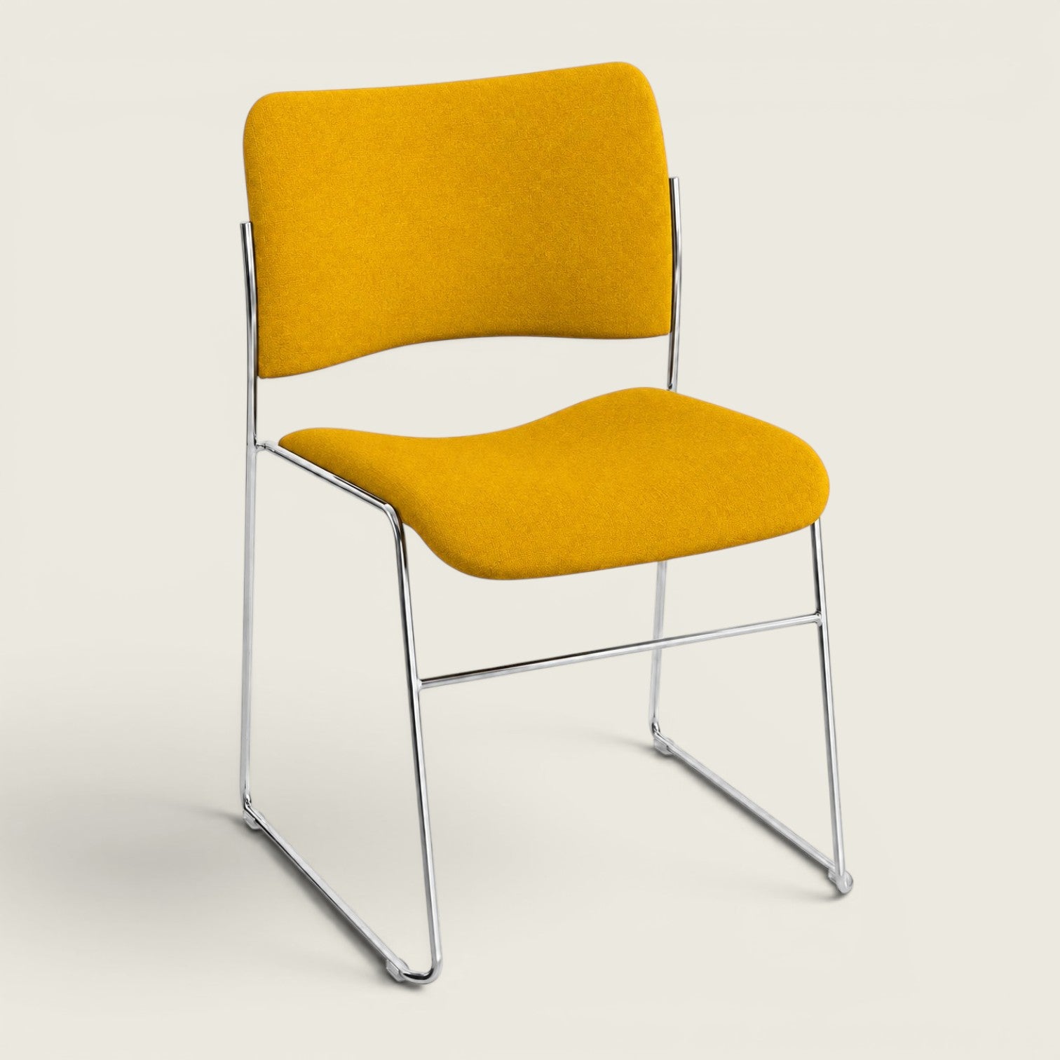 Howe: 40/4 Stacking Chair in Yellow Fabric - Refurbished