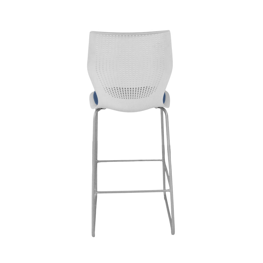 <tc>Knoll</tc>: <tc>Multigeneration</tc> Hocker aus blauem Stoff - Generalüberholt