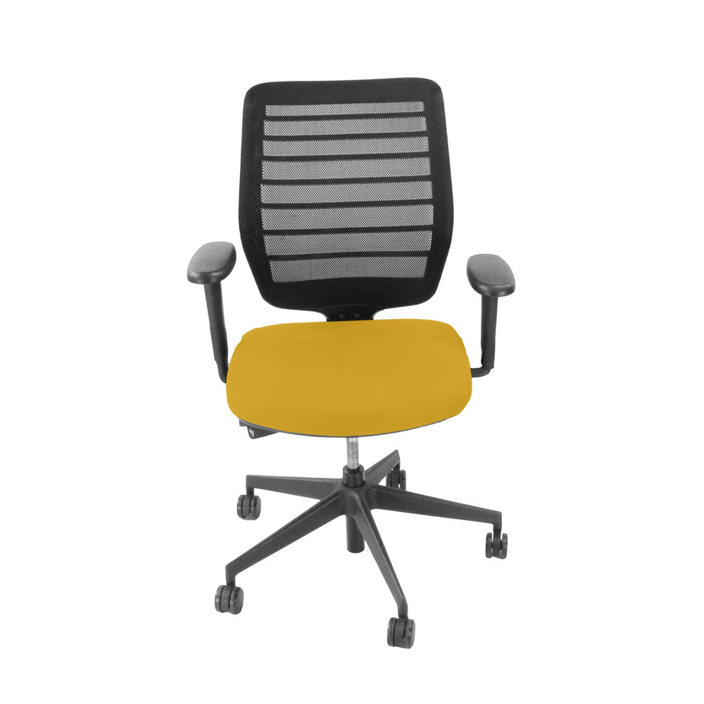 Senator: Fuse Operator Chair in Yellow Fabric - Refurbished