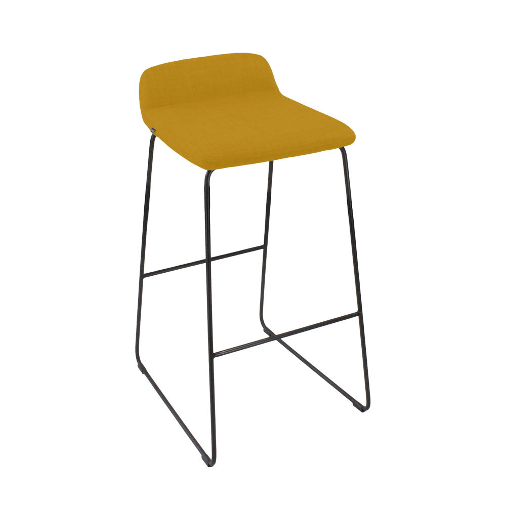 M.A.D: Lolli Bar Stool in Yellow Fabric - Refurbished