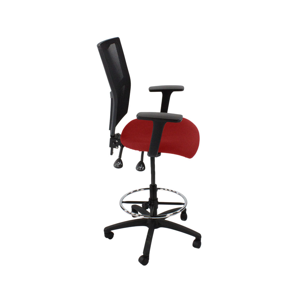 Saxen: Ergo 2 Draughtsman Chair in Red Fabric - Refurbished