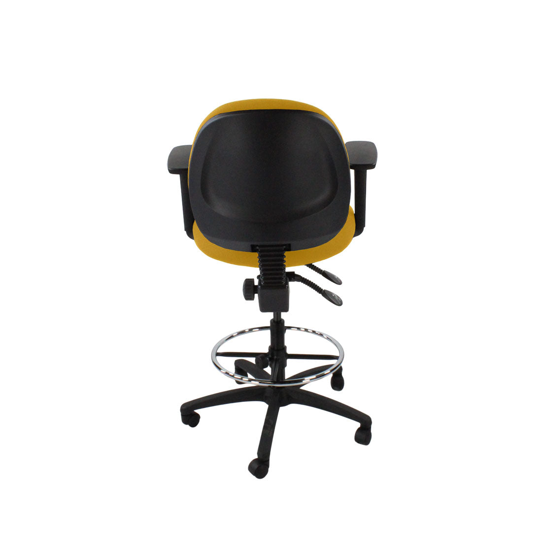Saxen: Scoop Draughtsman Chair in Yellow Fabric - Refurbished