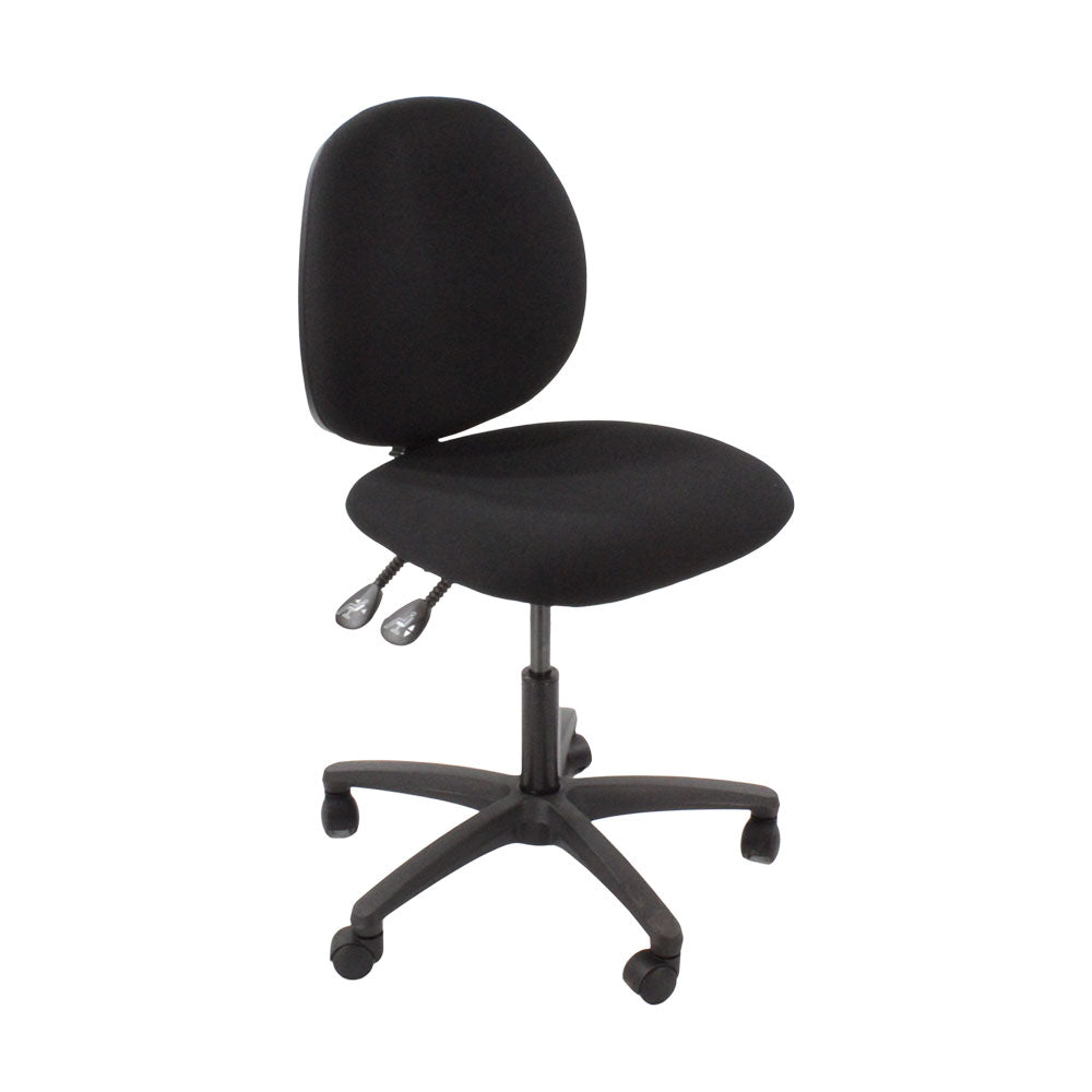 Saxen: Scoop Operator Chair in Black Fabric Without Arms - Refurbished