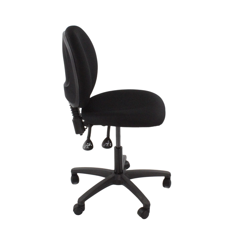 Saxen: Scoop Operator Chair in Black Fabric Without Arms - Refurbished