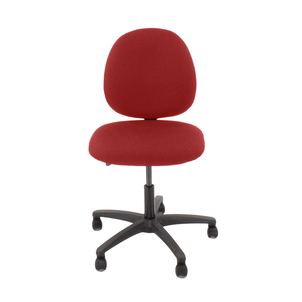 Saxen: Scoop Operator Chair in Red Fabric Without Arms - Refurbished
