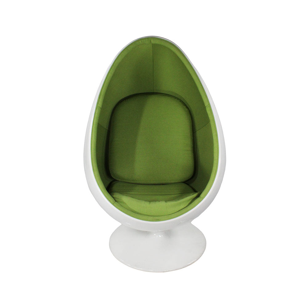 Bubbles and Balls: Pod Ball Chair with Cashmere Wool Upholstery in Green - Refurbished