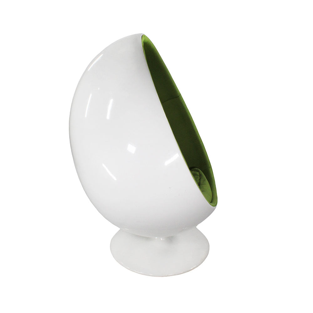 <tc>Bubbles and Balls</tc>: Pod Ball Chair mit Polsterung aus Kaschmirwolle in Grün - Generalüberholt