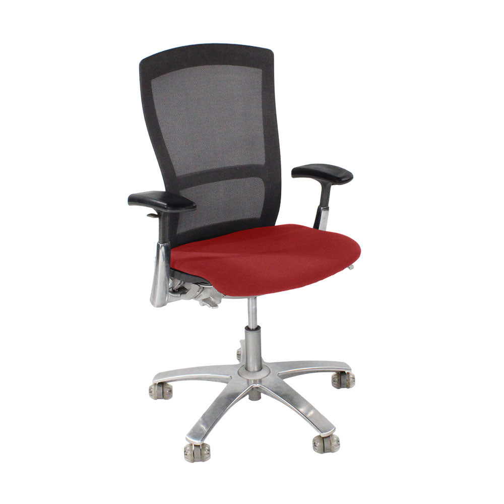 <tc>Knoll</tc>: Life Task Chair in rotem Stoff - Generalüberholt