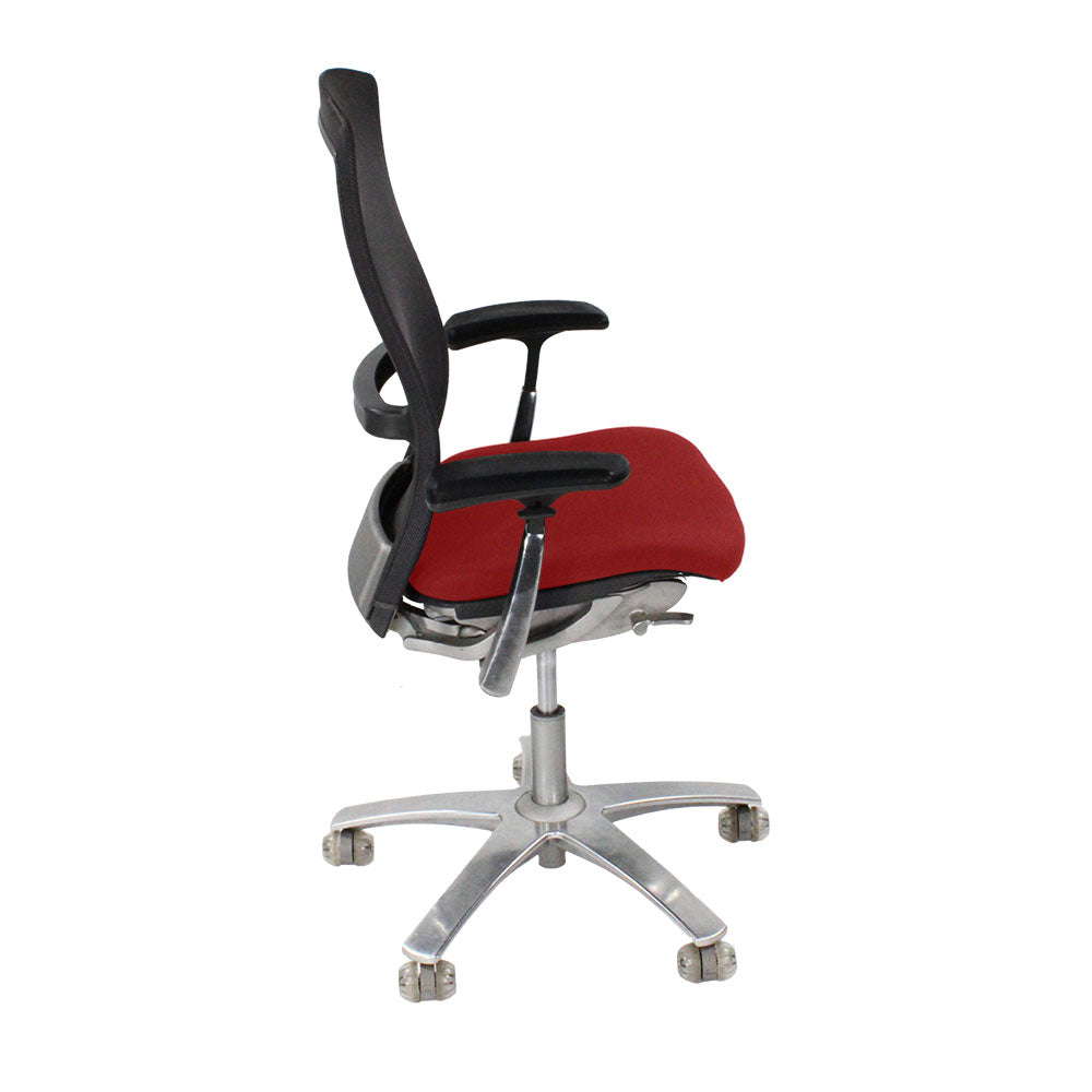 <tc>Knoll</tc>: Life Task Chair in rotem Stoff - Generalüberholt