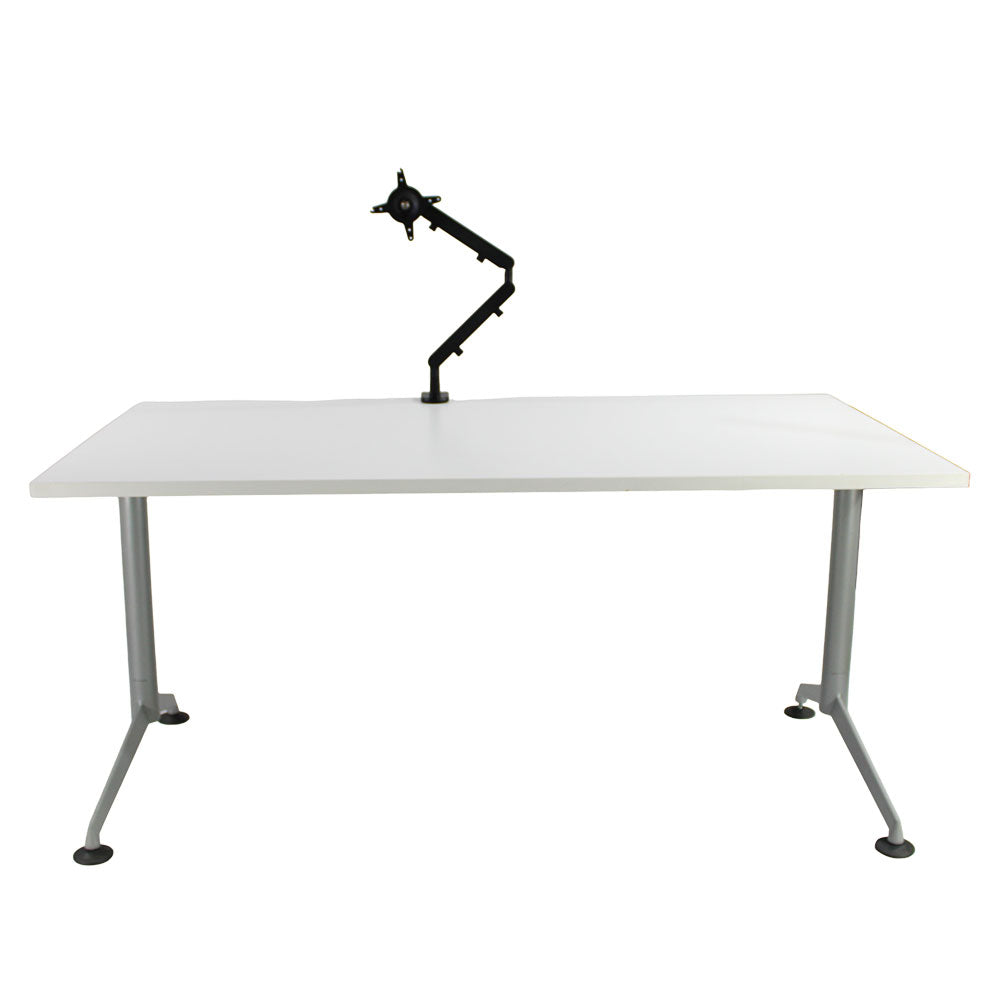 Herman Miller: Abak T Leg Single Desk & ZGO Technologies: Z1 Monitor Arm - Refurbished