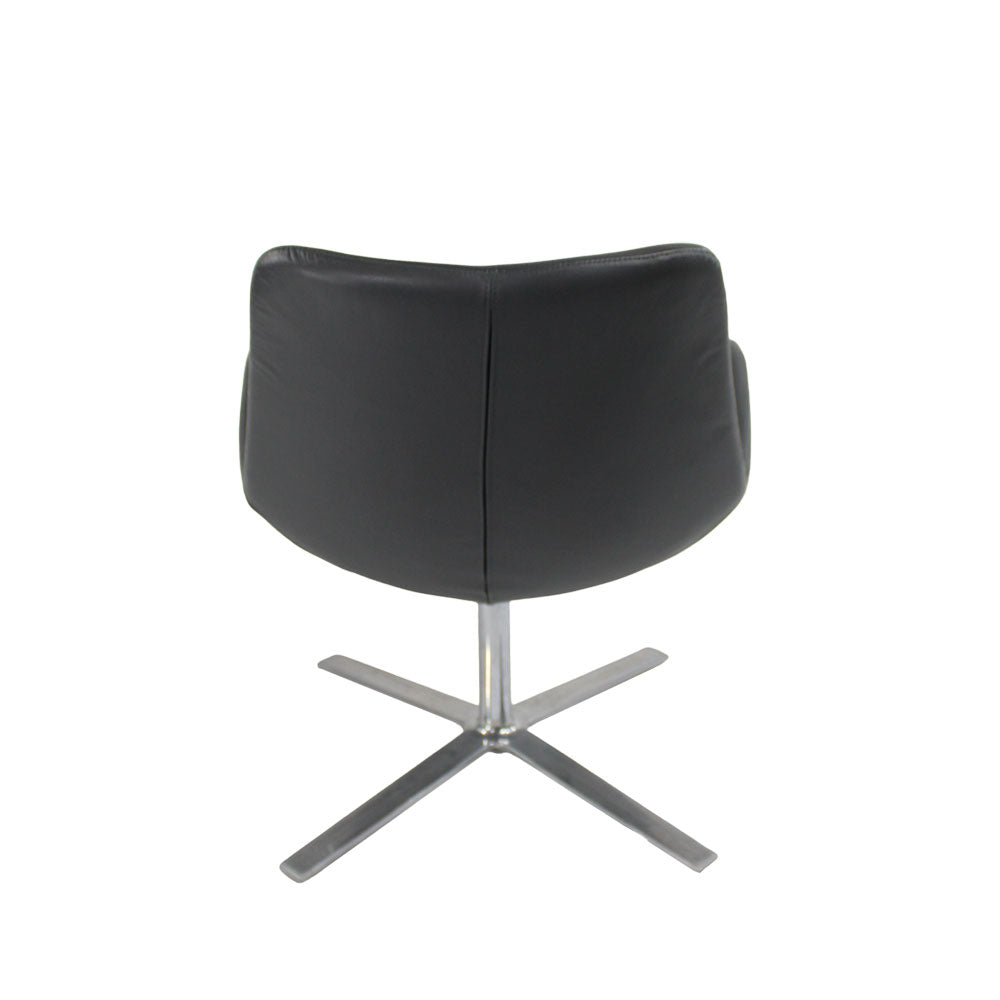 Orangebox: Avi Low Back Stuhl in graues Leder - renoviert