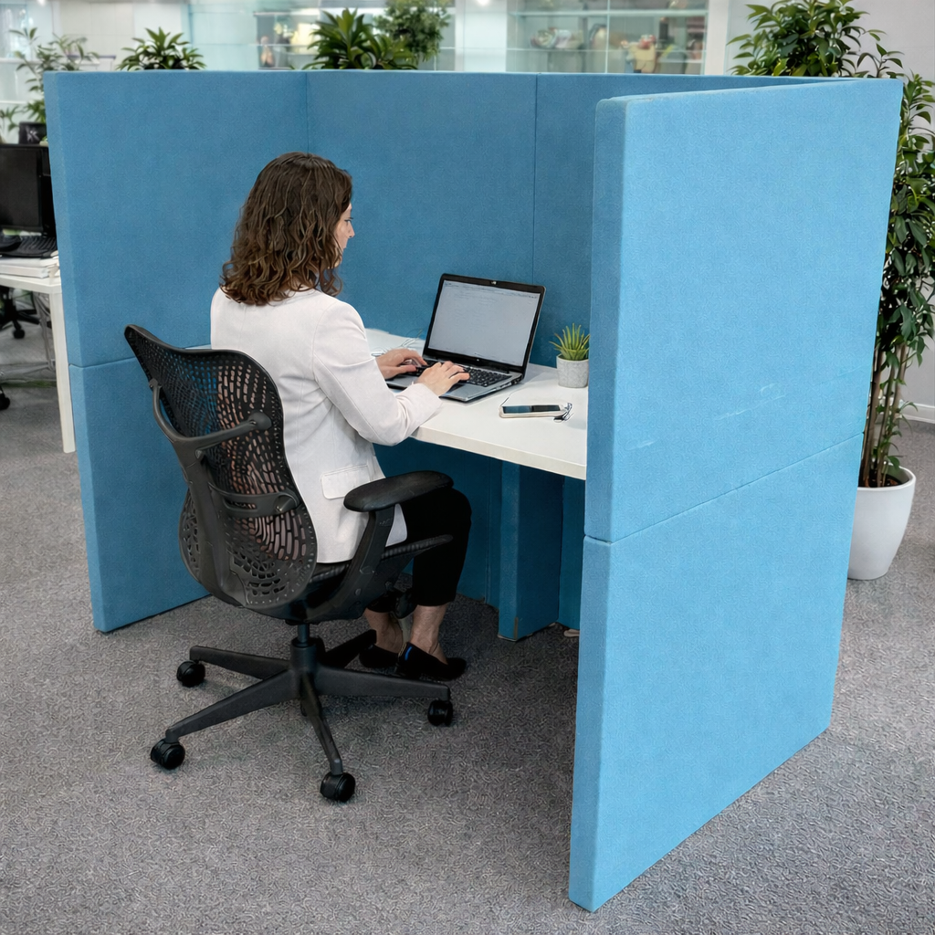 KI: Back to Back High Back Booth Workstation - Refurbished