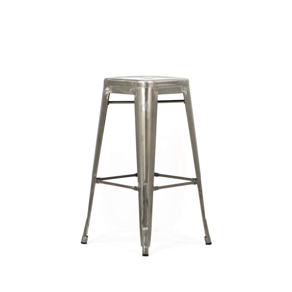 Verco: Sting High Stool in schwarzen Stoff und Chrombeinen - renoviert