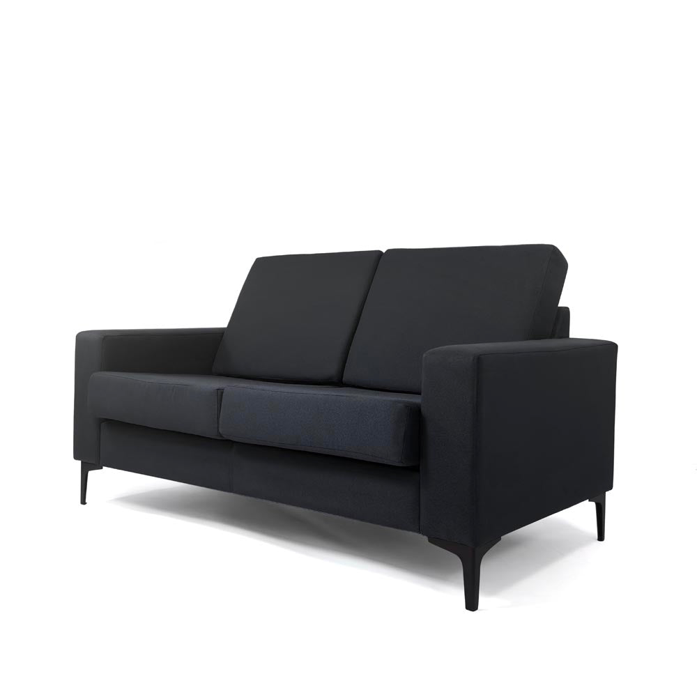 Pledge: Target Two Seater Sofa In Black Fabric - Refurbished