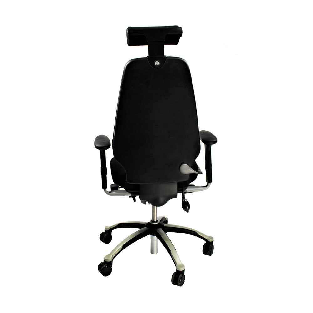 RH Logic: 400 High Back Office Chair mit Kopfstütze - schwarzer Stoff - renoviert