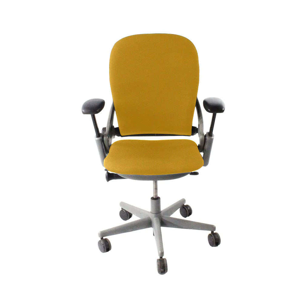 <tc>Steelcase</tc>: <tc>Leap V1</tc> Bürostuhl - Grauer Rahmen/Gelber Stoff - Generalüberholt
