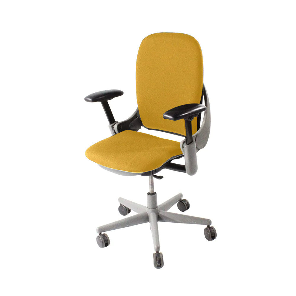 <tc>Steelcase</tc>: <tc>Leap V1</tc> Bürostuhl - Grauer Rahmen/Gelber Stoff - Generalüberholt