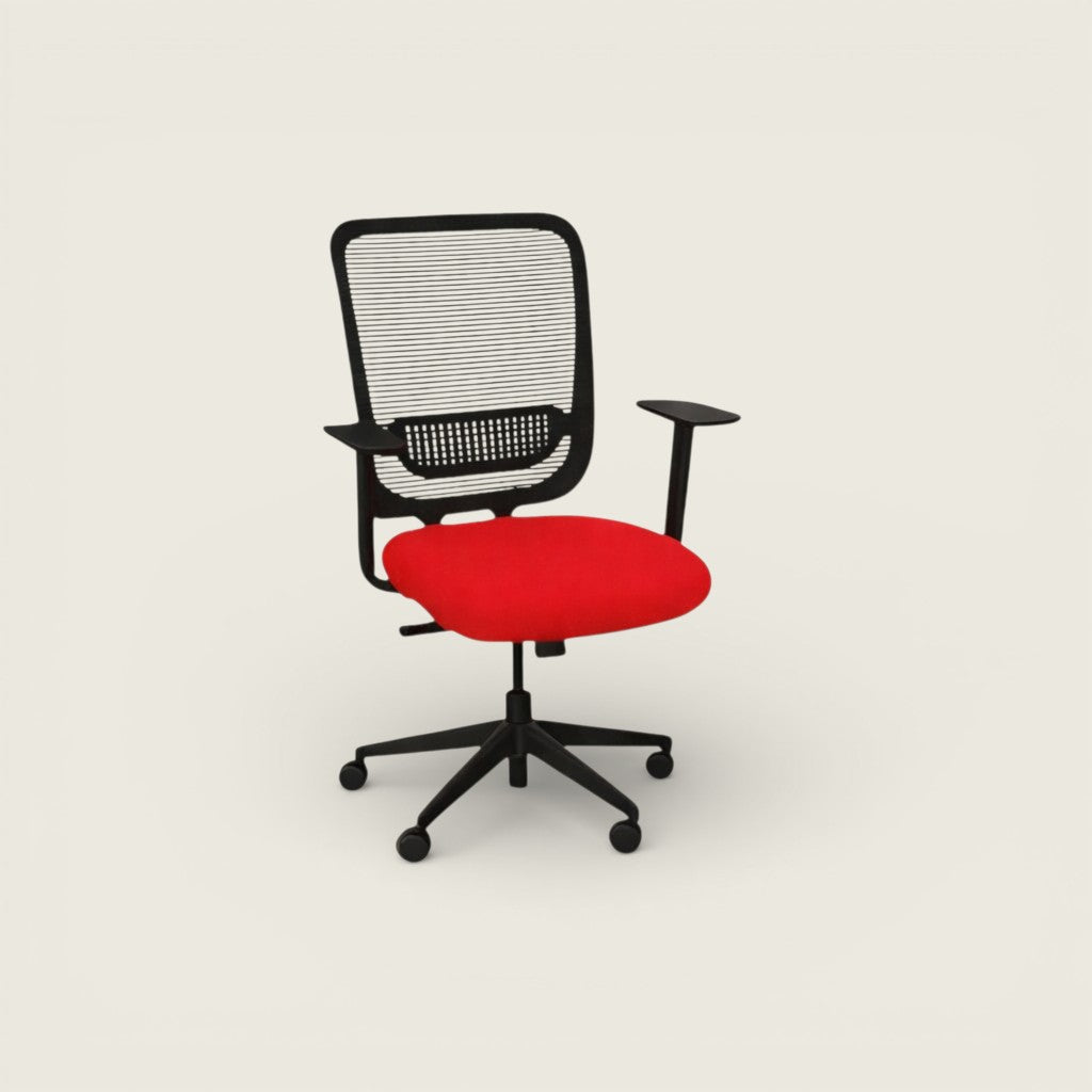 Saxen Don't Task Chair in Red Fabric - Refurbished