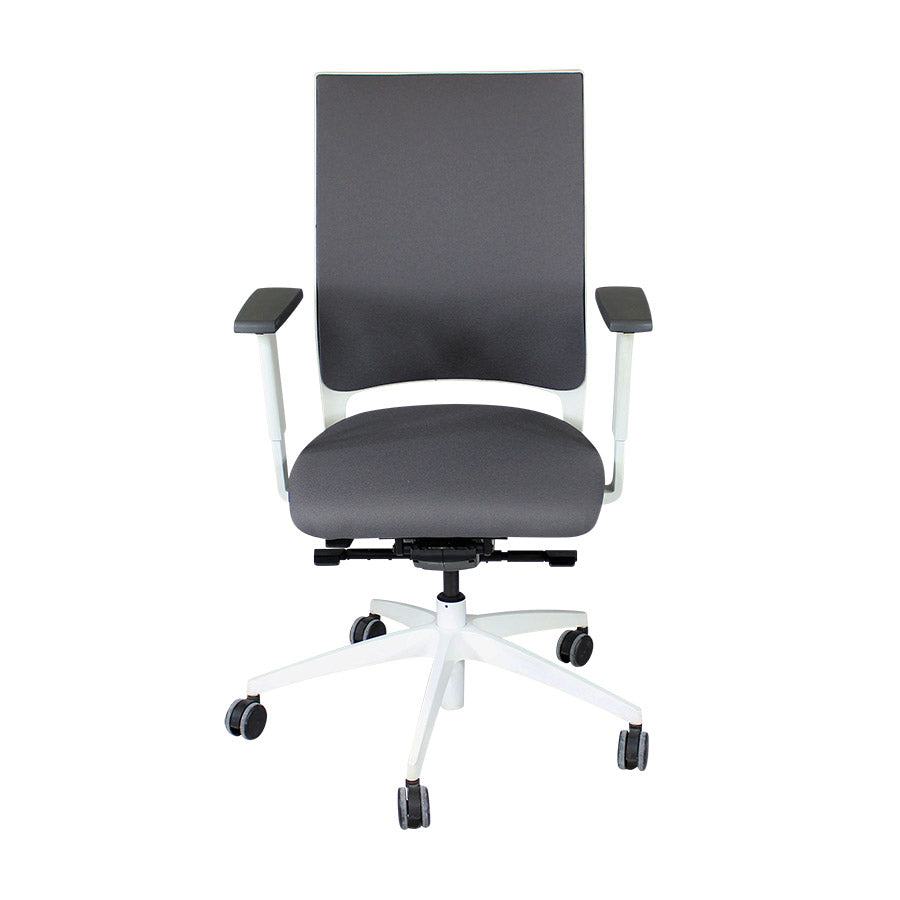 Sedus: Quarterback Office Chair with White Frame in Grey Fabric - Refurbished