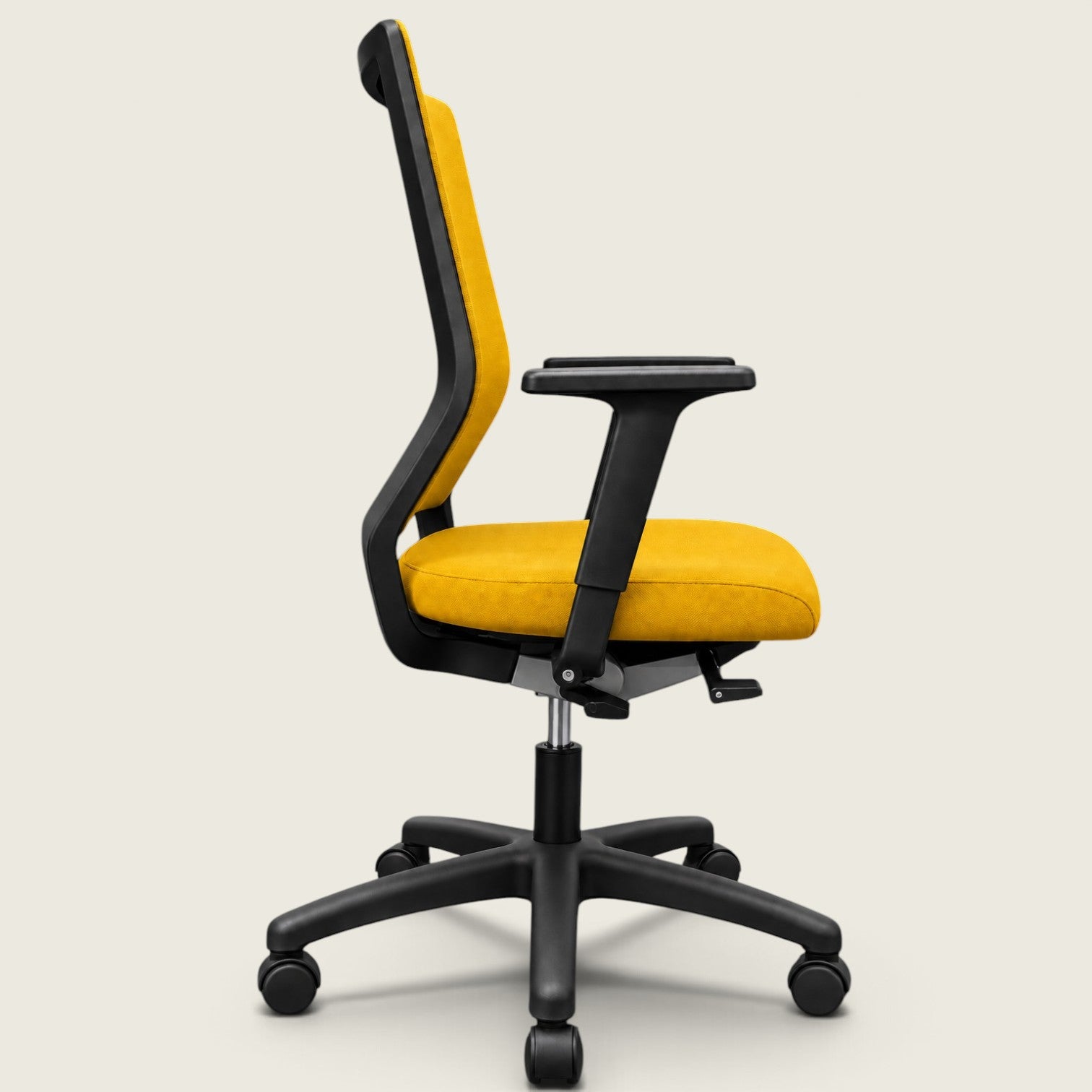 Sedus: Quarterback Task Chair in Yellow Fabric with a Yellow Fabric Back - Refurbished