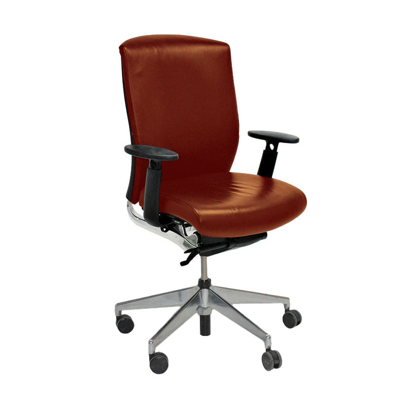 Senator: Enigma S21 Office Chair with Aluminium Frame in Tan Leather - Refurbished