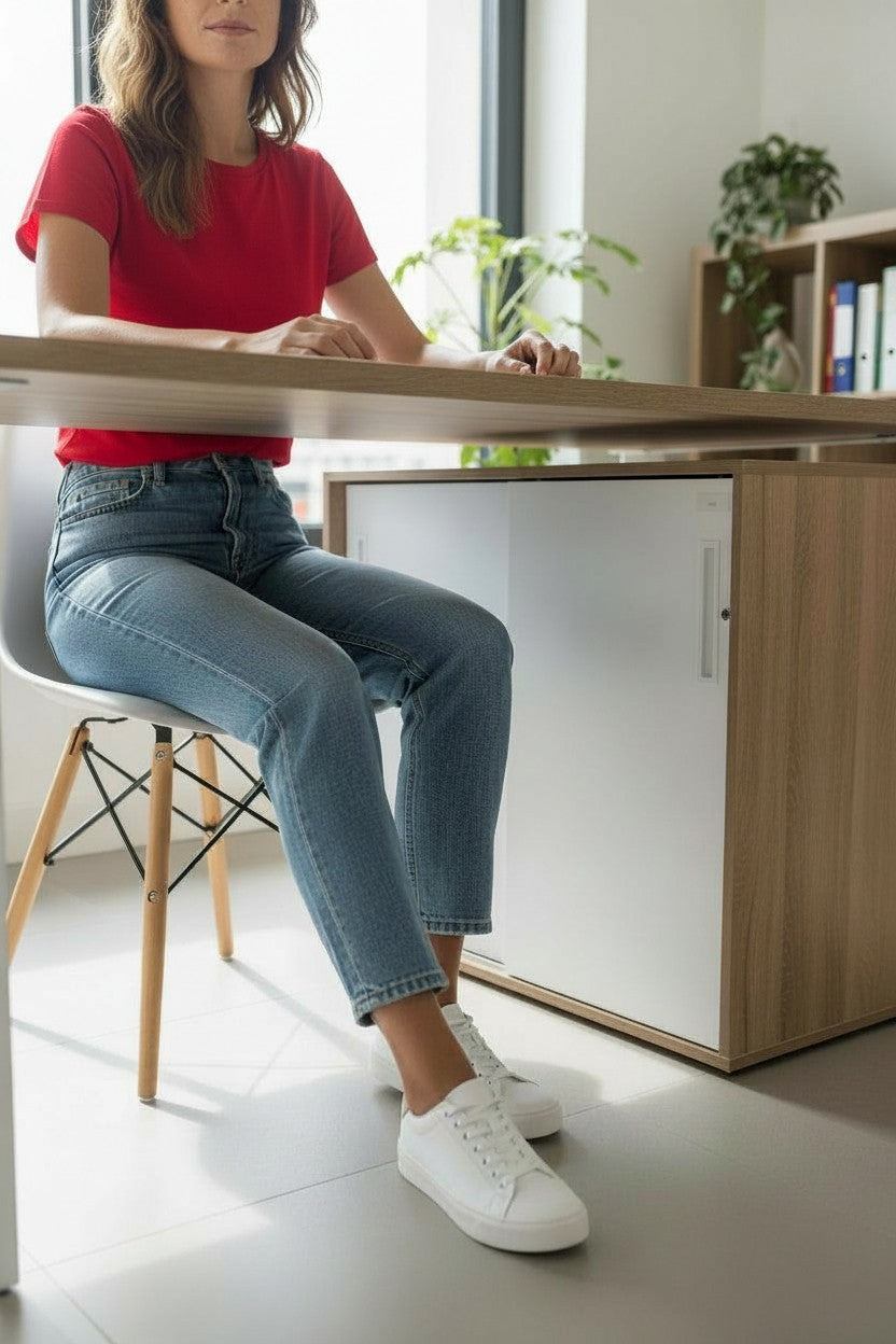 <tc>Senator</tc>Weißes Sideboard mit Frontblende – generalüberholt