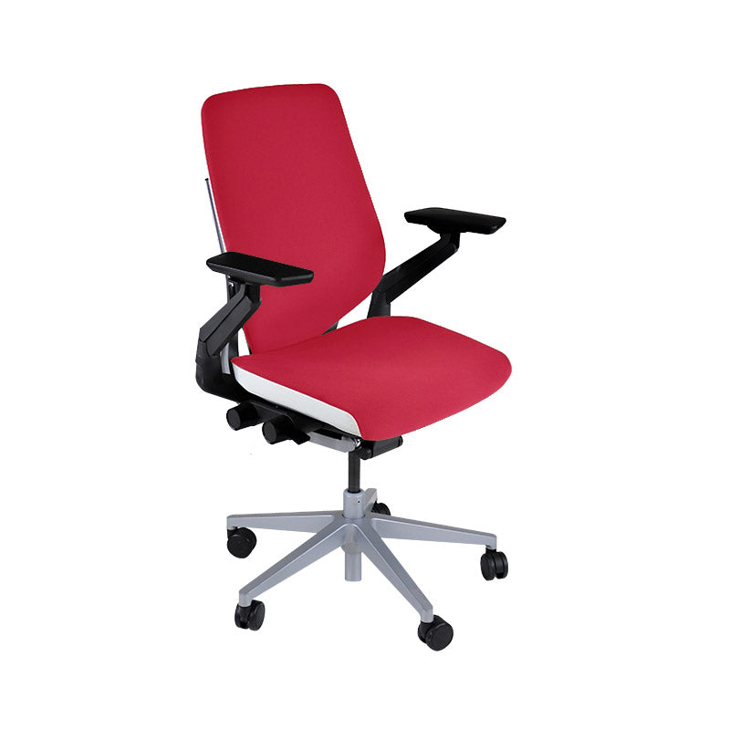 <tc>Steelcase</tc>: Gesture Ergonomischer Bürostuhl - Roter Stoff - Generalüberholt