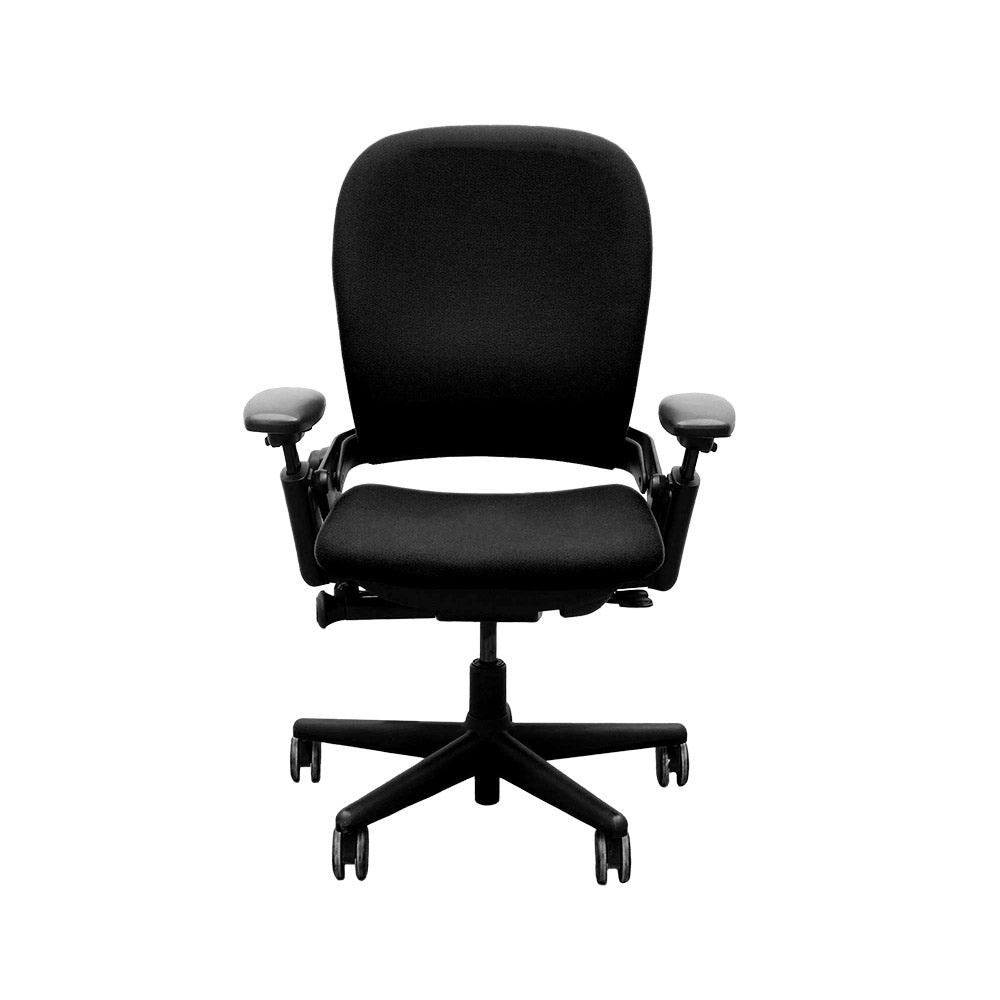 <tc>Steelcase</tc>: <tc>Leap V1</tc> Bürostuhl - Schwarzer Rahmen/Schwarzer Stoff - Generalüberholt