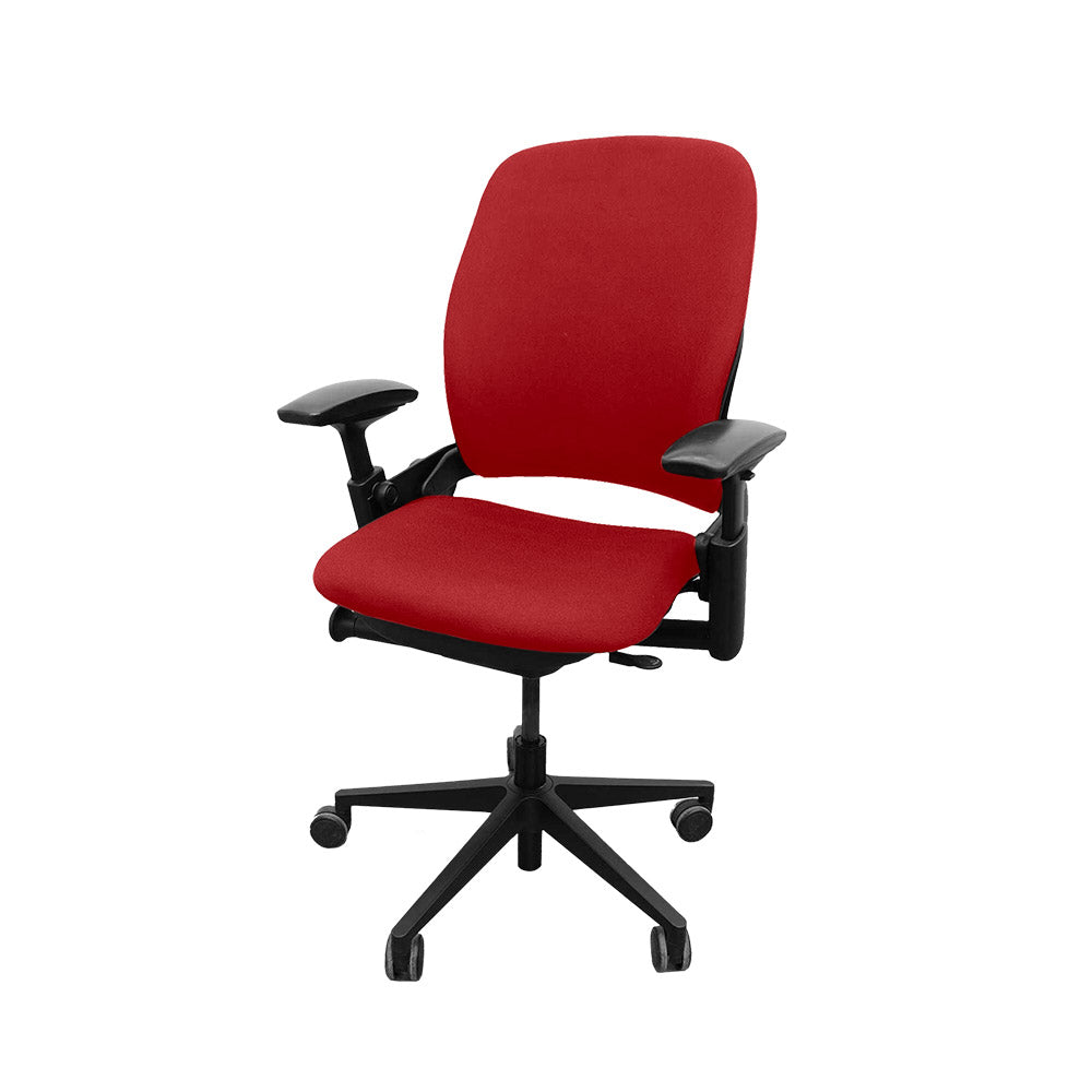 <tc>Steelcase</tc>: <tc>Leap V2</tc> Bürostuhl, höhenverstellbar, nur Armlehne, roter Stoff, generalüberholt