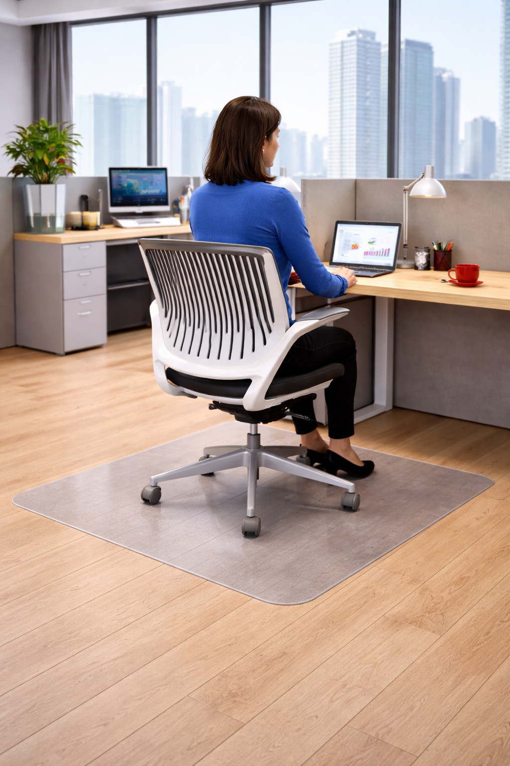 <tc>Steelcase</tc>Cobi Bürostuhl in Schwarz mit weißem Gestell – generalüberholt