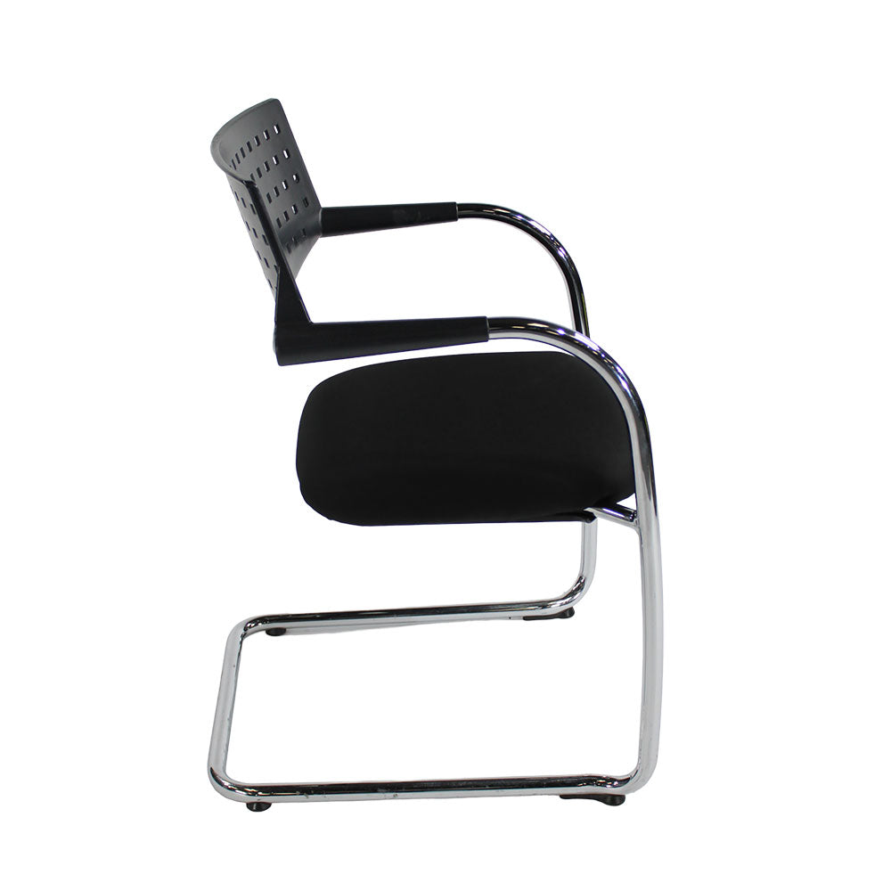 Vitra: VisaVis Meeting Chair in Black Leather - Refurbished