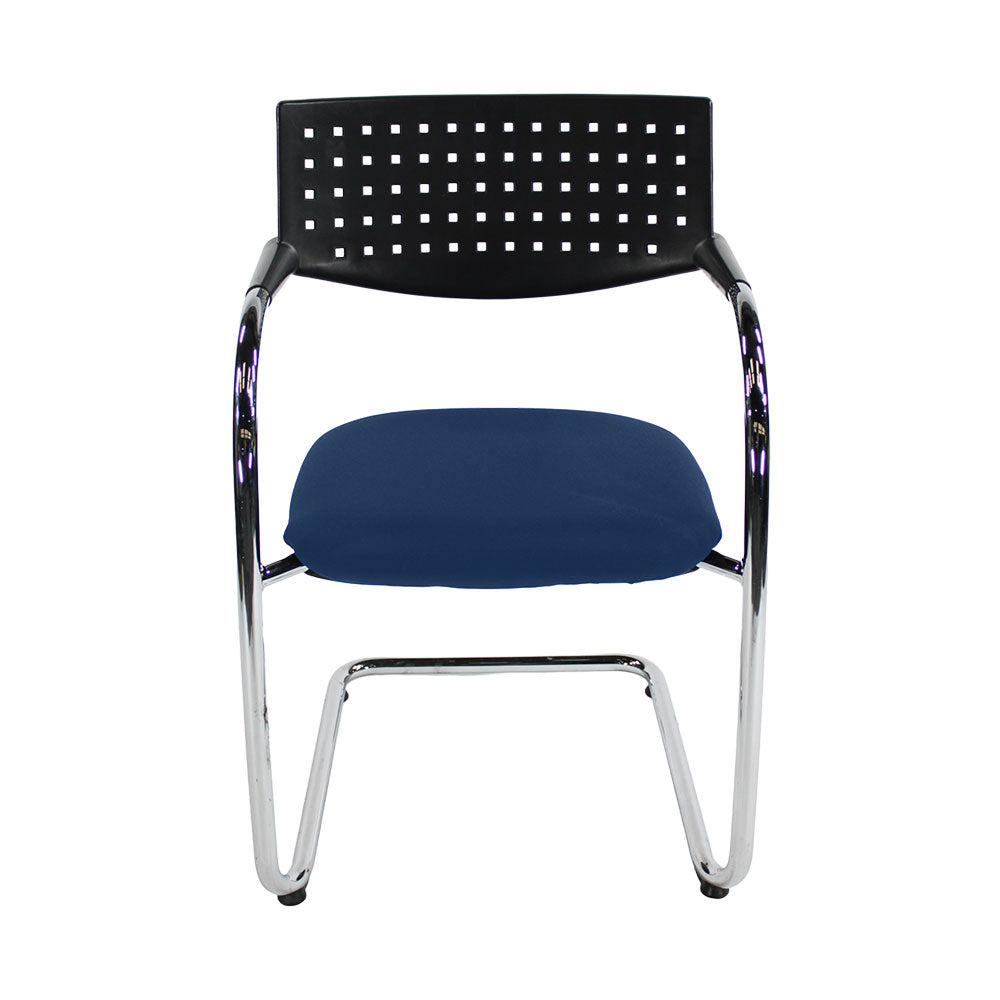 Vitra: VisaVis Meeting Chair in Blue Fabric - Refurbished