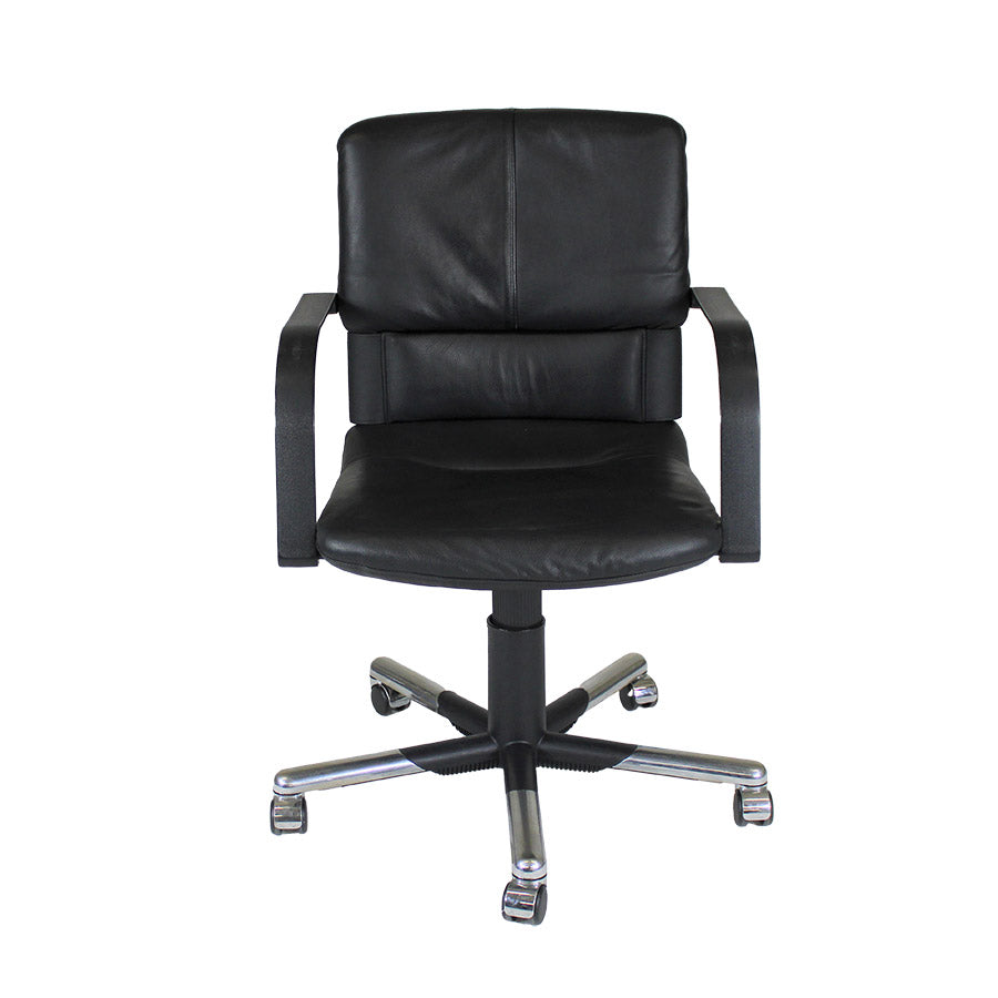 <tc>Vitra</tc>: Imago Bellini Executive Drehstuhl in schwarzem Leder - Generalüberholt