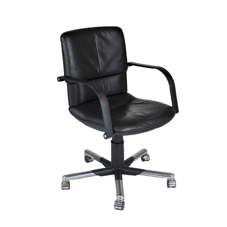 <tc>Vitra</tc>: Imago Bellini Executive Drehstuhl in schwarzem Leder - Generalüberholt