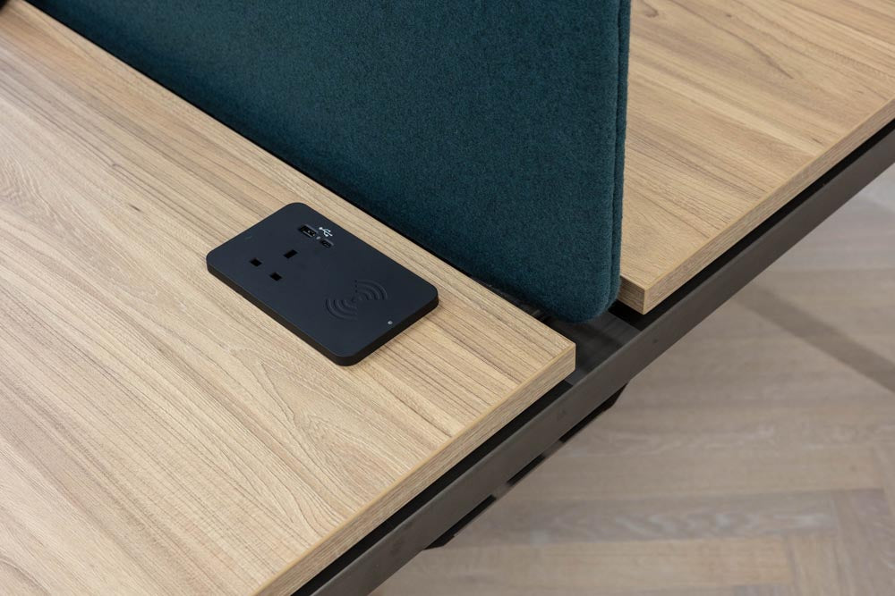 Rectangular Ion Duo Power Module In-desk in Black