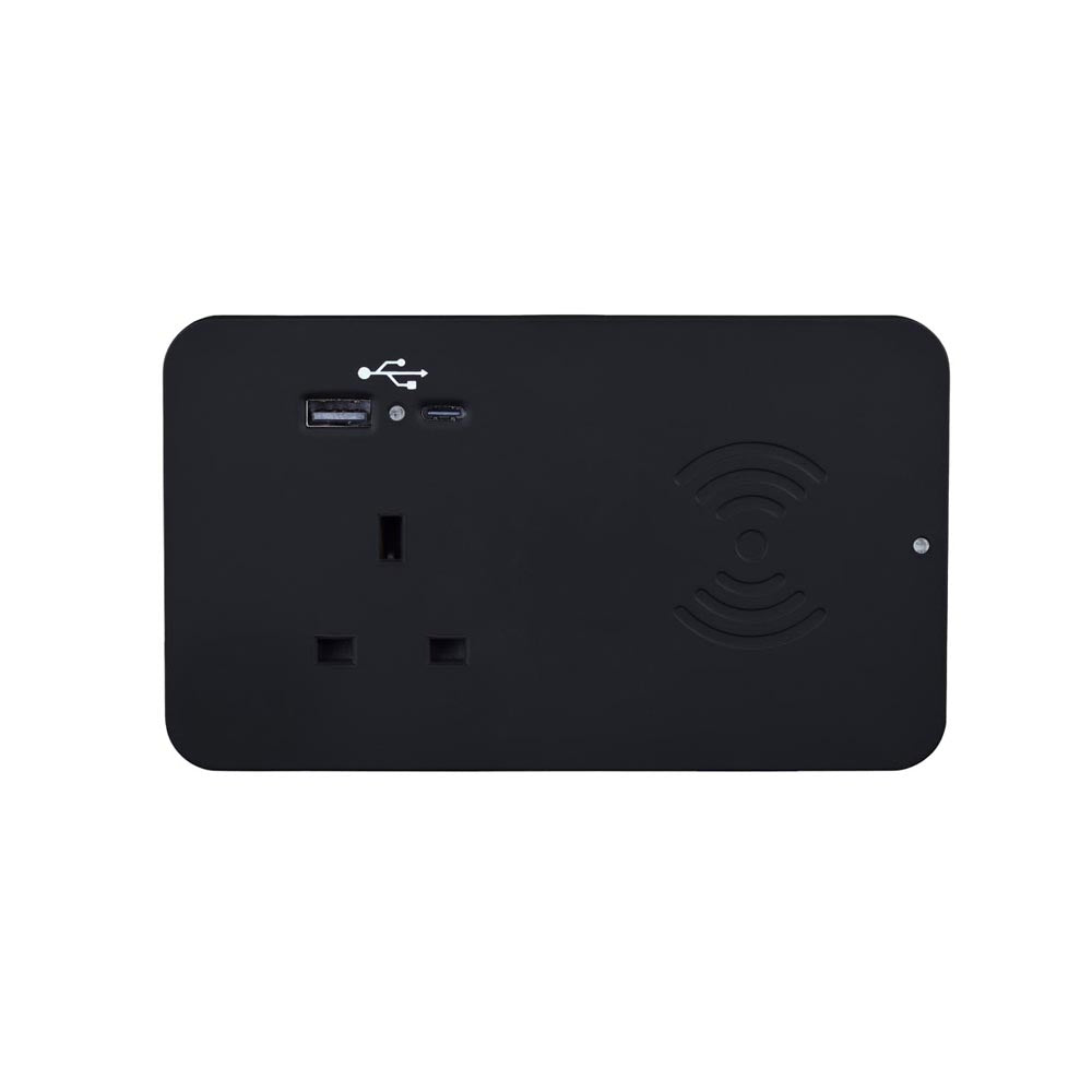 Rectangular Ion Duo Power Module In-desk in Black