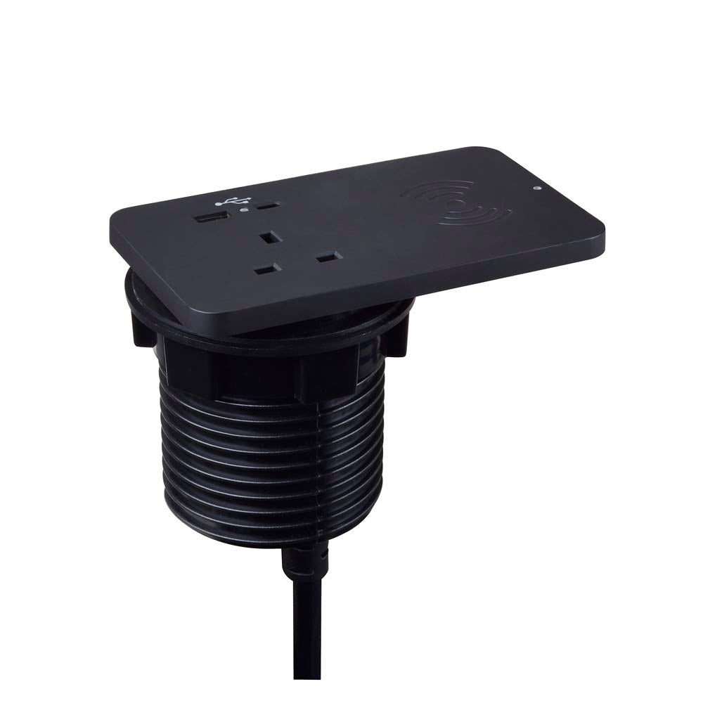 Rectangular Ion Duo Power Module In-desk in Black