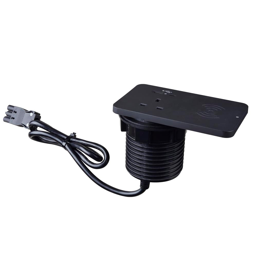 Rectangular Ion Duo Power Module In-desk in Black