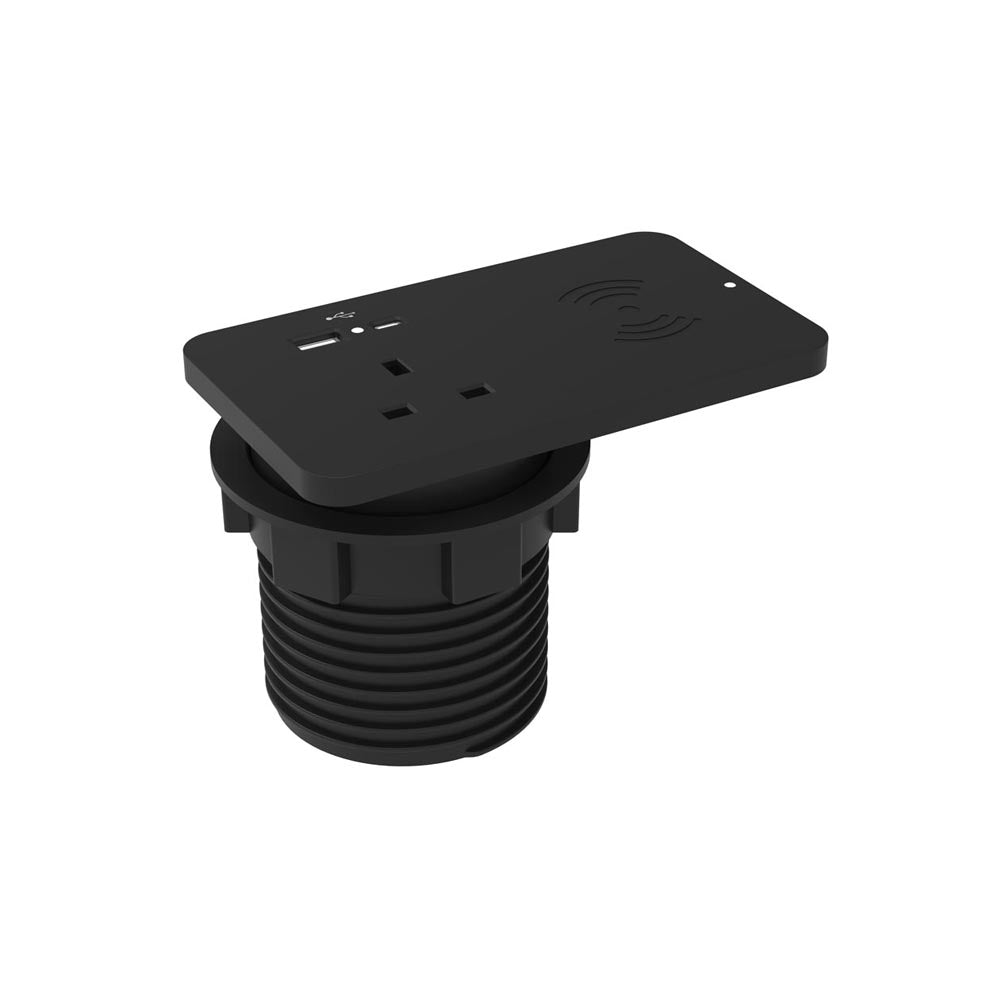 Rectangular Ion Duo Power Module In-desk in Black