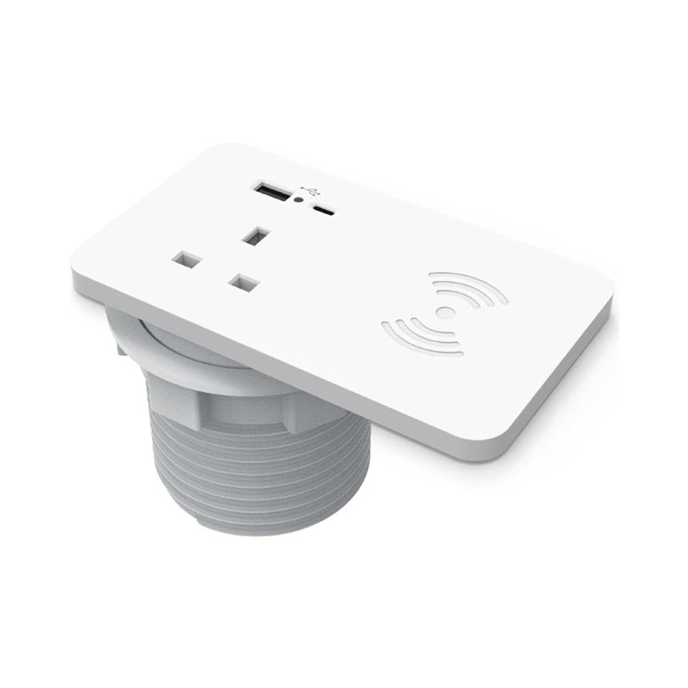 Rechteckiges Ion-Duo-Leistungsmodul in der DeSk in Weiß