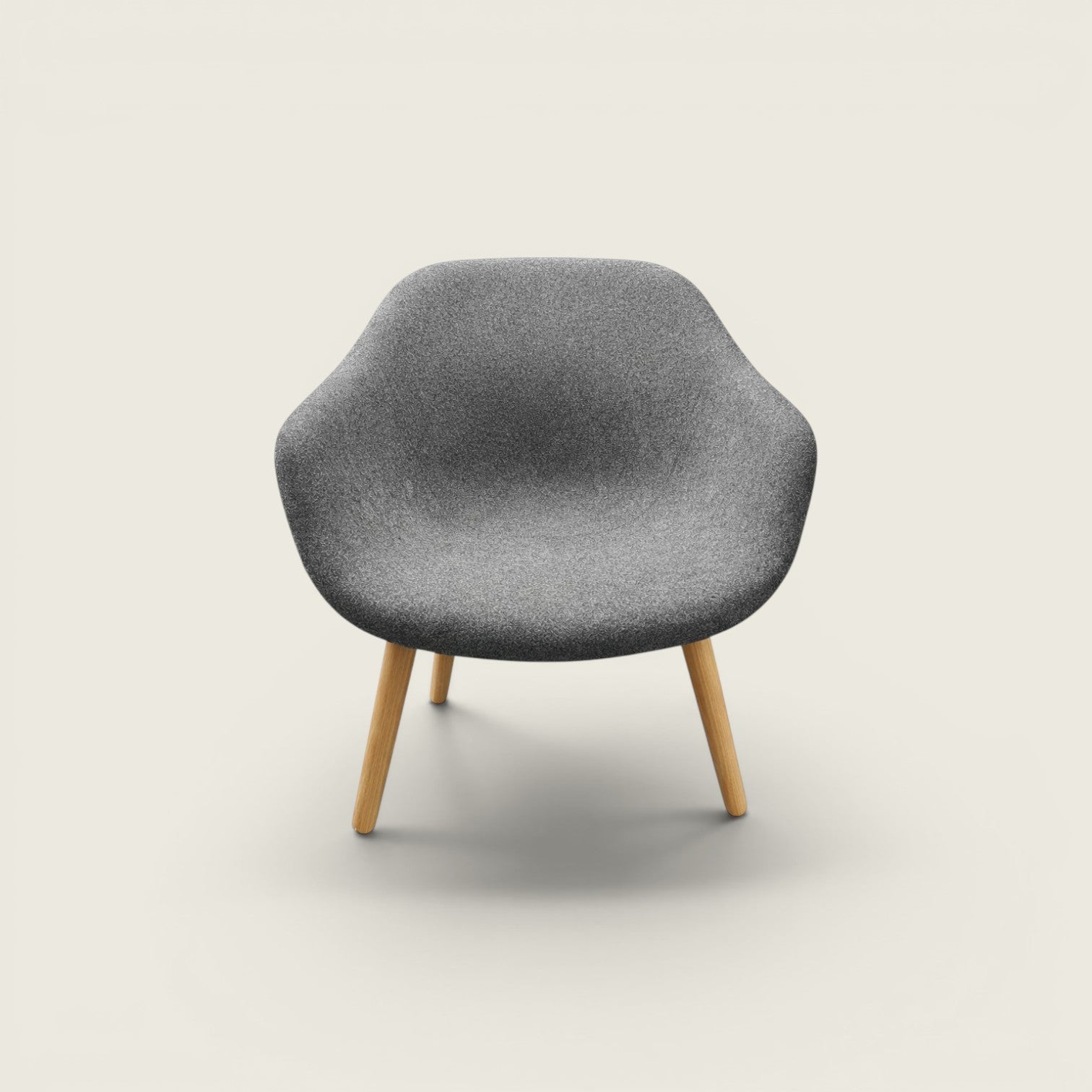 Walter Knoll: 375 Lounge Chair In Grey With Wooden Legs - Refurbished