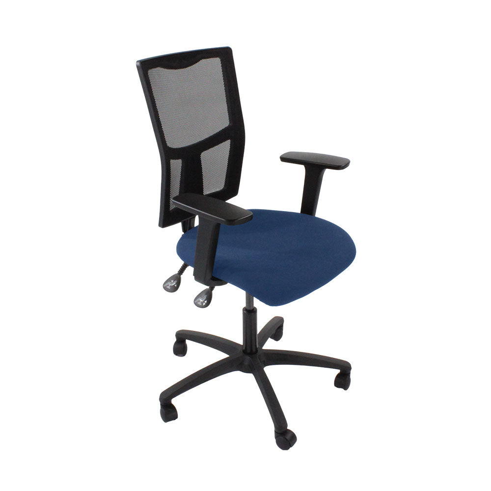 Saxen: Ergo 2 Task Stuhl in Blue Fabric - renoviert