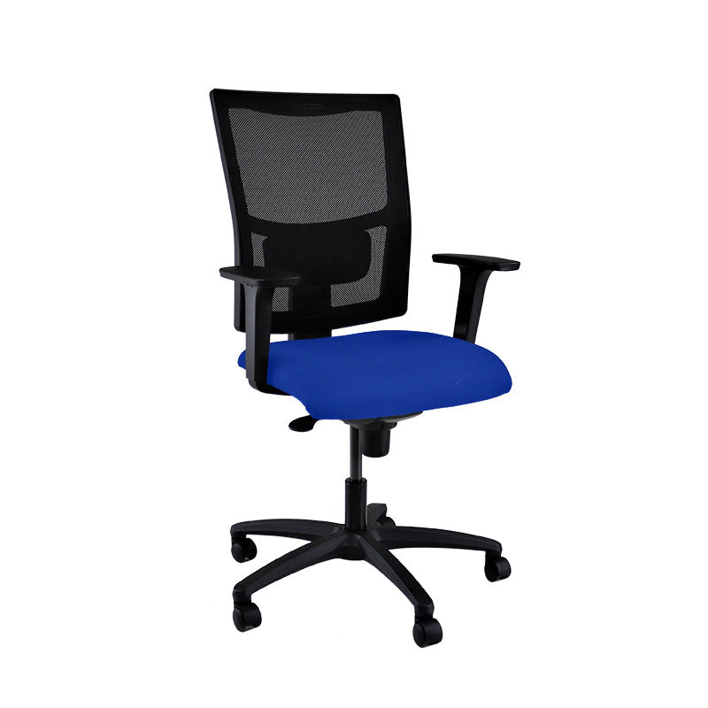 Saxen: Ergo Task Stuhl in Blue Fabric - renoviert