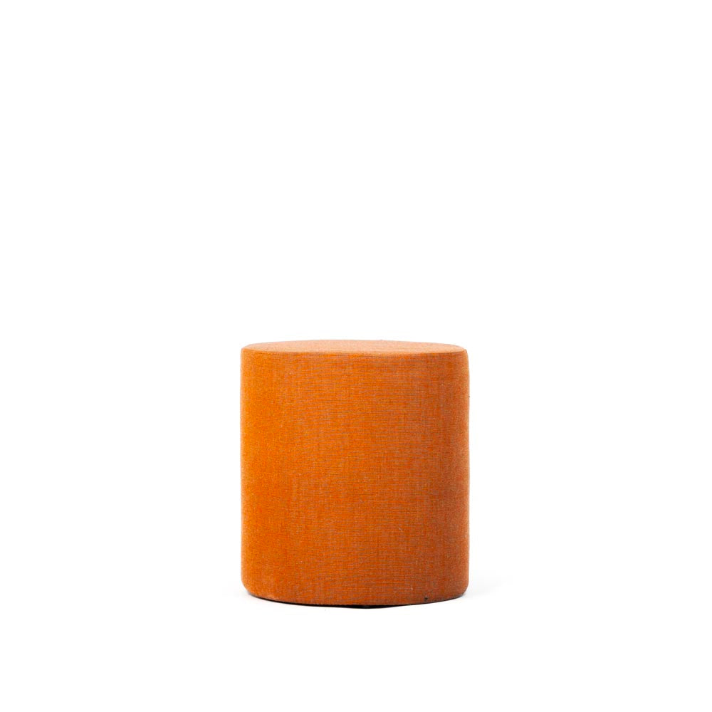 <tc>Connection</tc>: Bend Pouf/Pod Hocker aus orangefarbenem Stoff – Generalüberholt
