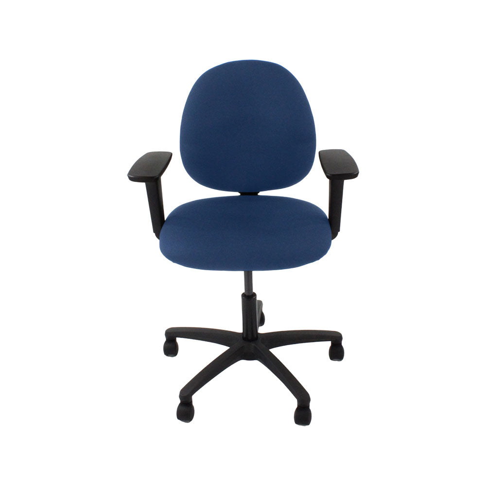 Saxen: Scoop Operator Chair in Blue Fabric - Refurbished